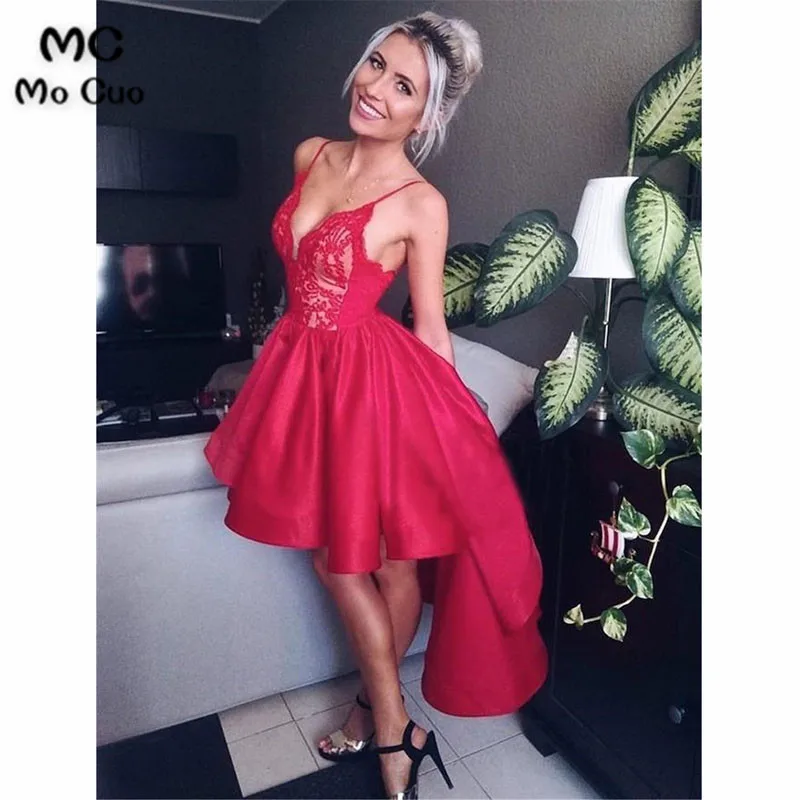Sexy-Red-Short-Prom-Dresses-Backless-Spaghetti-Strap-A-Line-Lace-Satin-Cheap-Evening-Party-Gowns