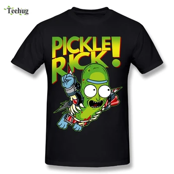 

Crazy Flying Pickle Rick And Morty T Shirt Soft Cotton Tees For Man Fashion Graphic Print Male Camiseta