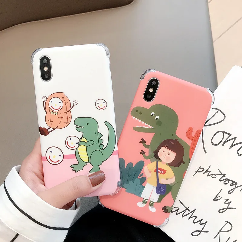 

FastDeng Abstract Cartoon dinosaur Phone Cases for Huawei P20 lite P30 case Simple TPU with bracket case for Mate 20 nova 2S 3 4