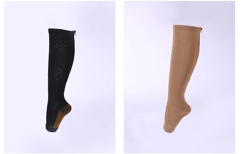 Компрессионные носки на молнии для мужчин и женщин с открытым носком-лучшая поддержка Гольфы на молнии высококачественные медицинские
