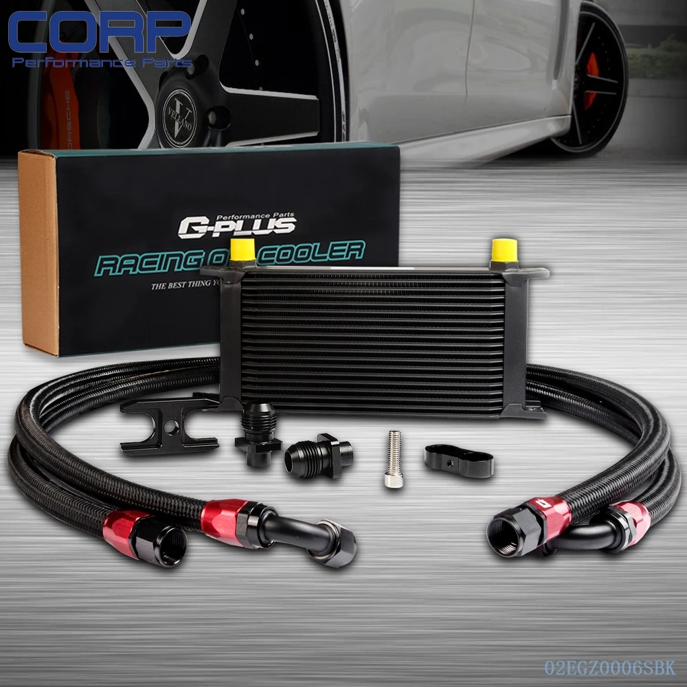 19 Row Engine Racing Oil Cooler Kit For BMW Euro E36 E46 E82 E9X 135 Black