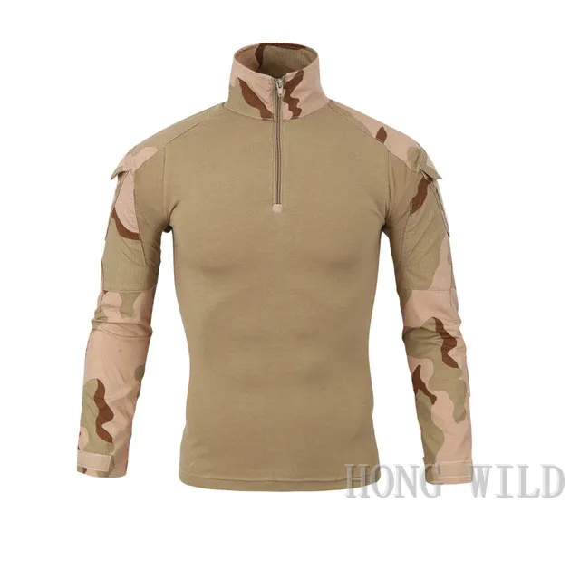 Тактическая камуфляжная Военная футболка для мужчин Мультикам США армейская рубашка штурмовая камуфляжная униформа для страйкбола футболка - Цвет: 3 Desert
