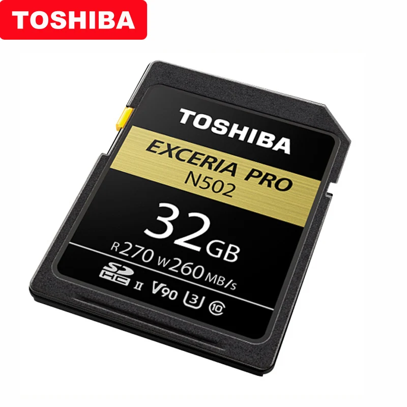 TOSHIBA sd карта 32 Гб SDHC U3 64 128 ГБ SDXC V90 UHS II карты памяти N502 EXCERIA PRO до 270 МБ/с./с поддержка