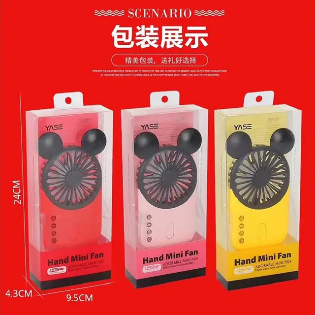 2019 Newest Creative Mini Cartoon Mickey Fan Handheld 3 Colors Usb