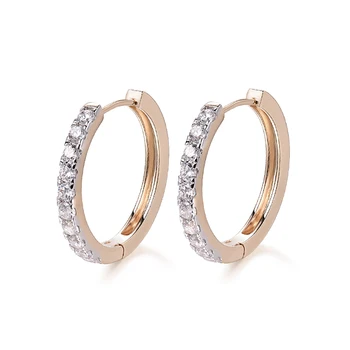 

New 2020 Gold-Color Hoop Earrings For Women boucle d'oreille Crystal Zircon Earring Fashion Free shipping10E18k-11