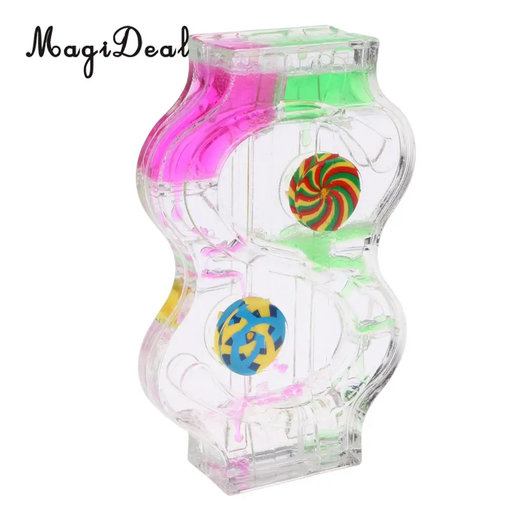 MagiDeal S Shape Floating Colored Oil Liquid Motion Visual Hourglass Timer for Home House Club Ornament Children Toy Gift