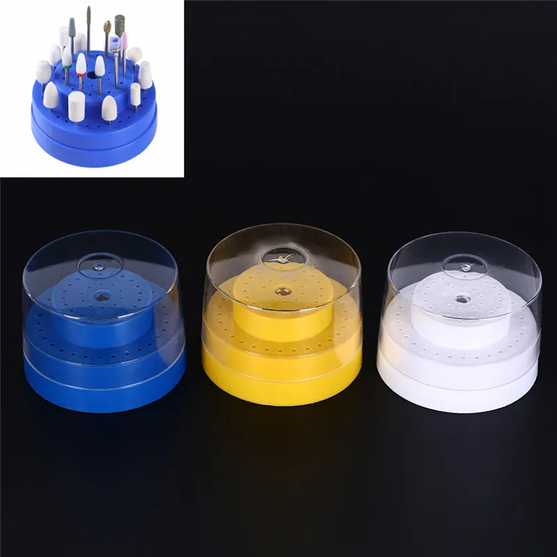 

1 Set Nail Drill Bits Holder Stand Display Nail Drill Bit Box Organizer Container Manicure Tool