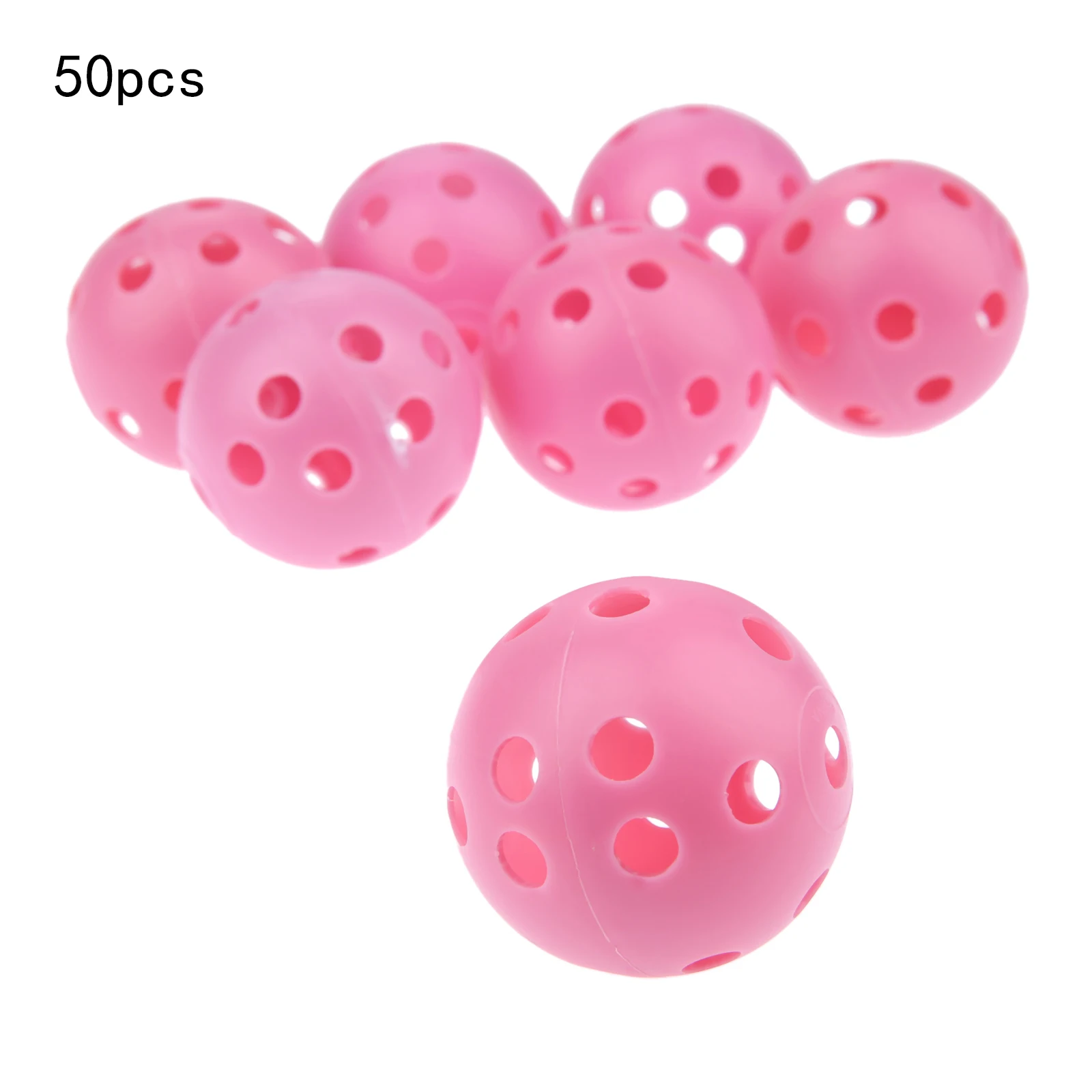 SURIEEN 50Pcs 8 Colors Plastic Golf Balls 41mm Airflow Hollow with