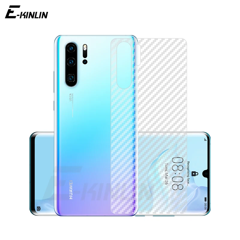 

Soft Back Cover Screen Protector For Huawei P30 P20 Pro P10 P9 P8 Lite 2017 Plus mini 3D Carbon Fiber Sticker Protective Film