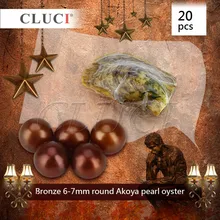 CLUCI 20 шт бронзовые устрицы akoya с жемчугом, Рождественский Бисер для изготовления ювелирных изделий, класс, 6-7 мм
