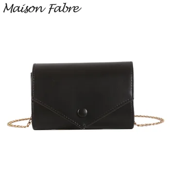 

Maison Fabre Bag women Leather crossbody bag Chain solid Hasp Small PU Shoulder bag Strap 2019 Summer fashion Ladies handbags