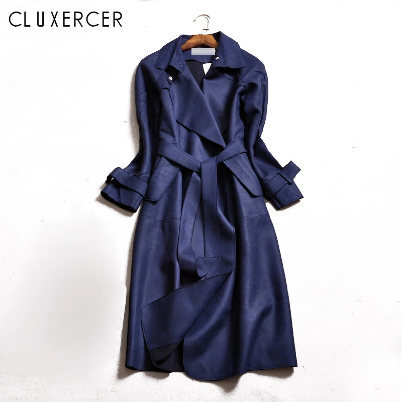 Pink Trench coat female 2018 New Plus size Elegant Solid Long Cardigan trench coats Slim windbreaker trincheira casaco feminino Pink Trench coat female 2018 New Plus size Elegant Solid Long Cardigan trench coats Slim windbreaker trincheira casaco feminino