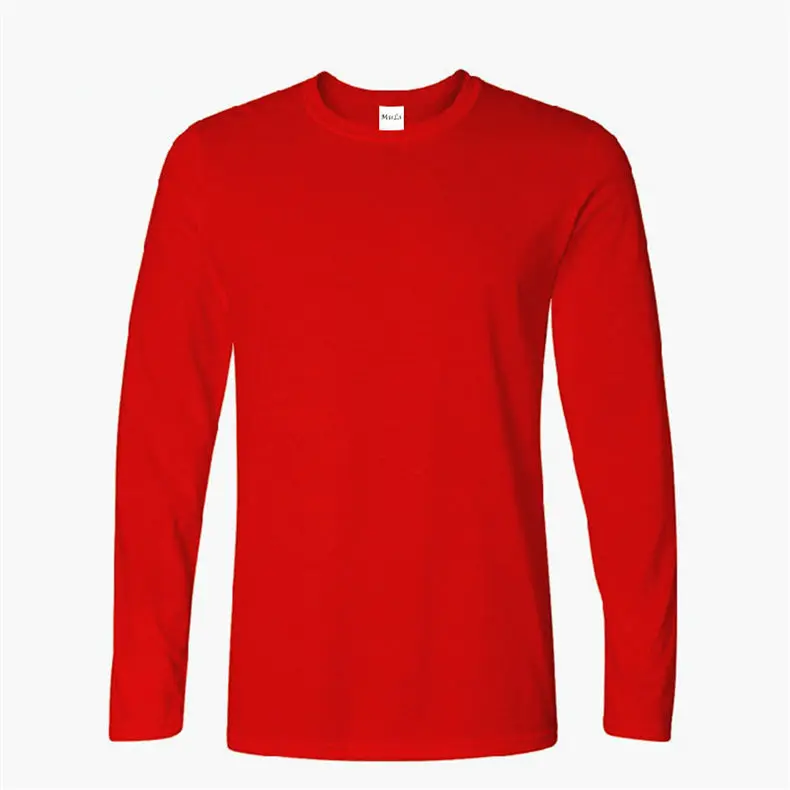 2018 New long Sleeve T shirts Men Spring Autumn Premium Cotton Casual Basic Male Tees Tops O-Neck Mens Clothing USA Size XS-XXL-05