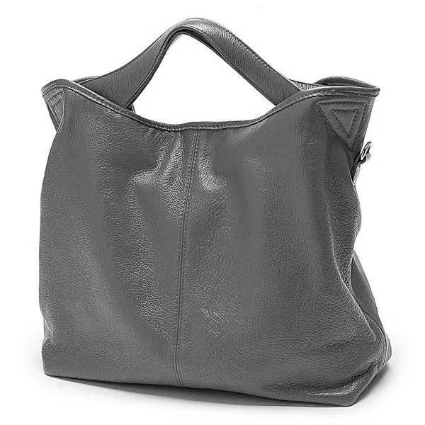 Zency,, модная женская сумка, натуральная кожа, Женская Повседневная Сумка-тоут, Очаровательная сумка через плечо, Классическая сумка-портфель, кошелек - Цвет: Gray