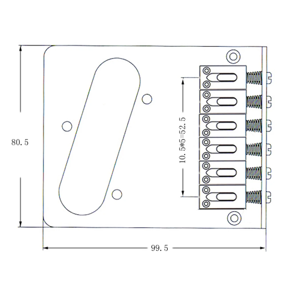 Roller Saddle Bridge with Single Coil Pickup Hole for Tele TL Guitar Parts