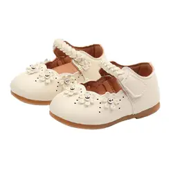 Детская кожаная обувь для маленьких девочек; обувь из искусственной кожи для свадебной вечеринки; обувь для танцев; прогулочная обувь для