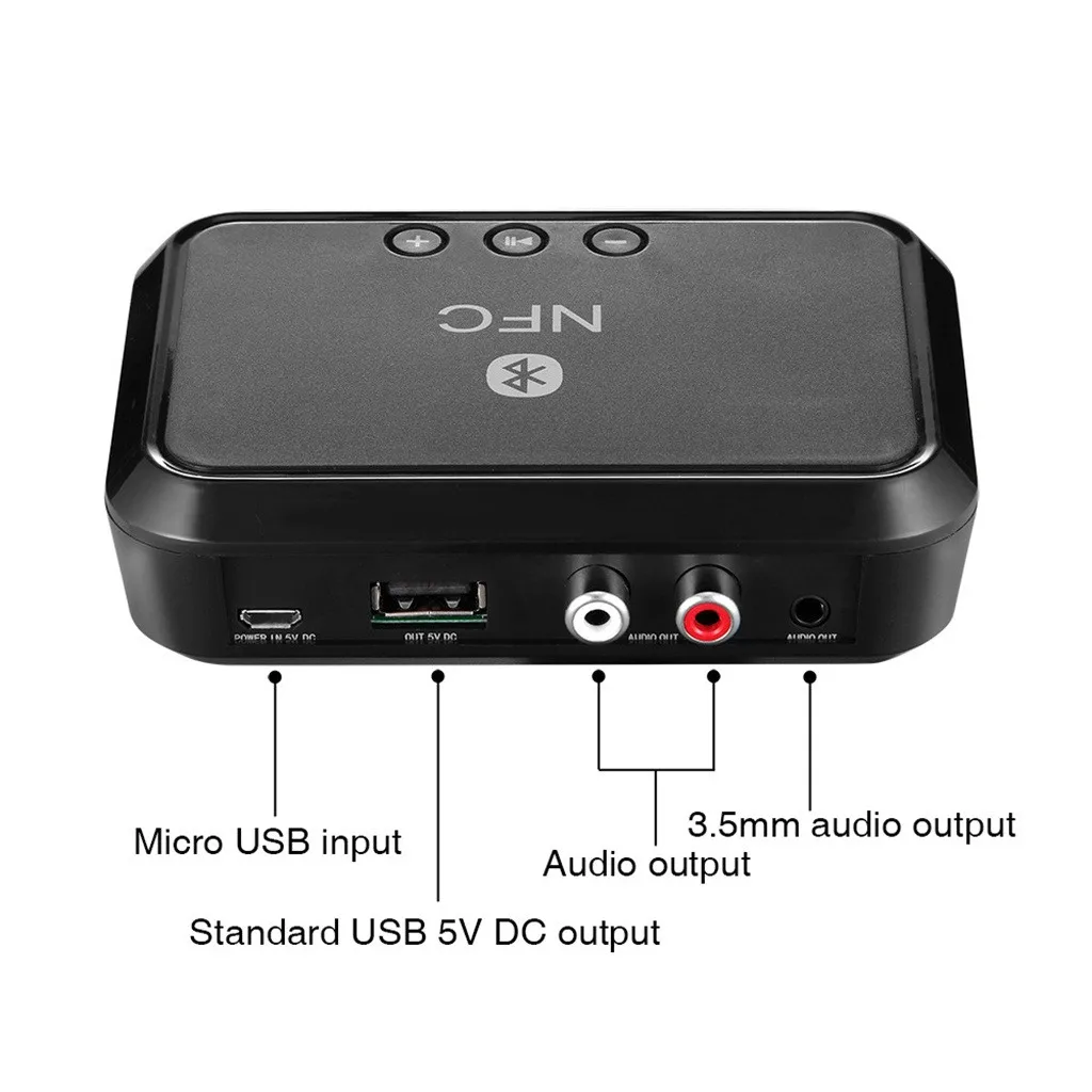 Беспроводные устройства NFC/USB диск музыка Bluetooth приемник адаптер 3,5 мм AUX/RCA стерео автомобиля