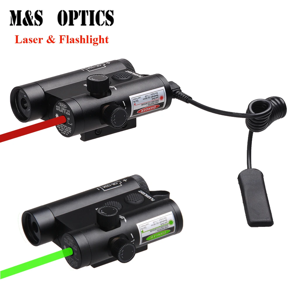 

M&S OPTICS Red/Green 2 in 1 Professional Laser and Flashlight Optical Aim Dot Sights Tail For Night Tatical Hunting Vision