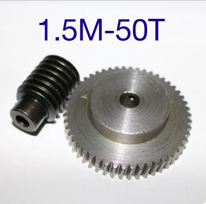 

1Set 1.5M-50T Reduction Ratio:1:50 45Steel Worm Gear Reducer Transmission Parts Wore Gear hole:10mm--D:79.5MM rod hole:6mm