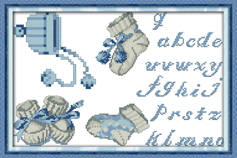 

Baby shoes and hats, counted printed on fabric DMC 14CT 11CT Cross Stitch kits,embroidery needlework Sets Home Decor