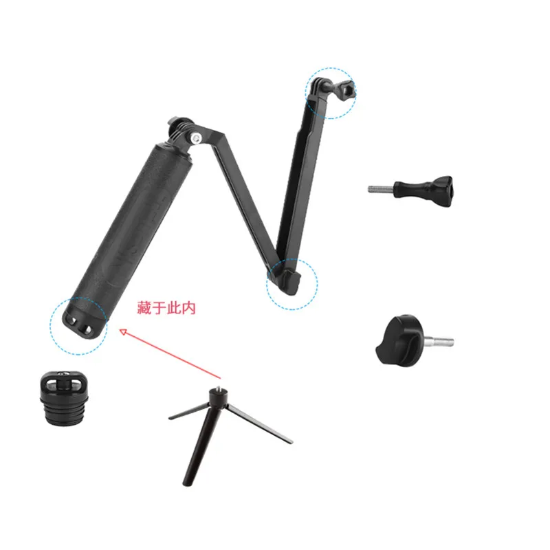 TELESIN дизайн для Аксессуары для штатива Gopro 3 Way Monopod Mount Float Bobber Grip для Gopro Hero6 5 4 3+ для xiaomiyi SJ4000