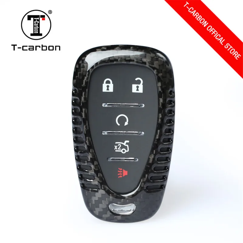 

100% Caibon Fiber Car Remote Key Case Car Key Cover Keychain Key Ring For Chevrolet Camaro Car styling