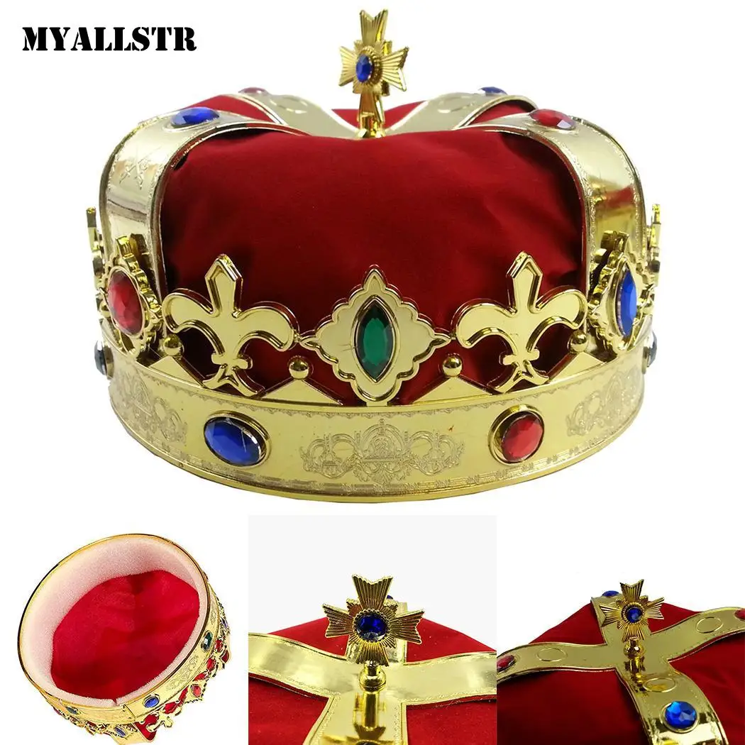 

Royal Jeweled King's Crown Costume Accessory Funny Red Party Hat