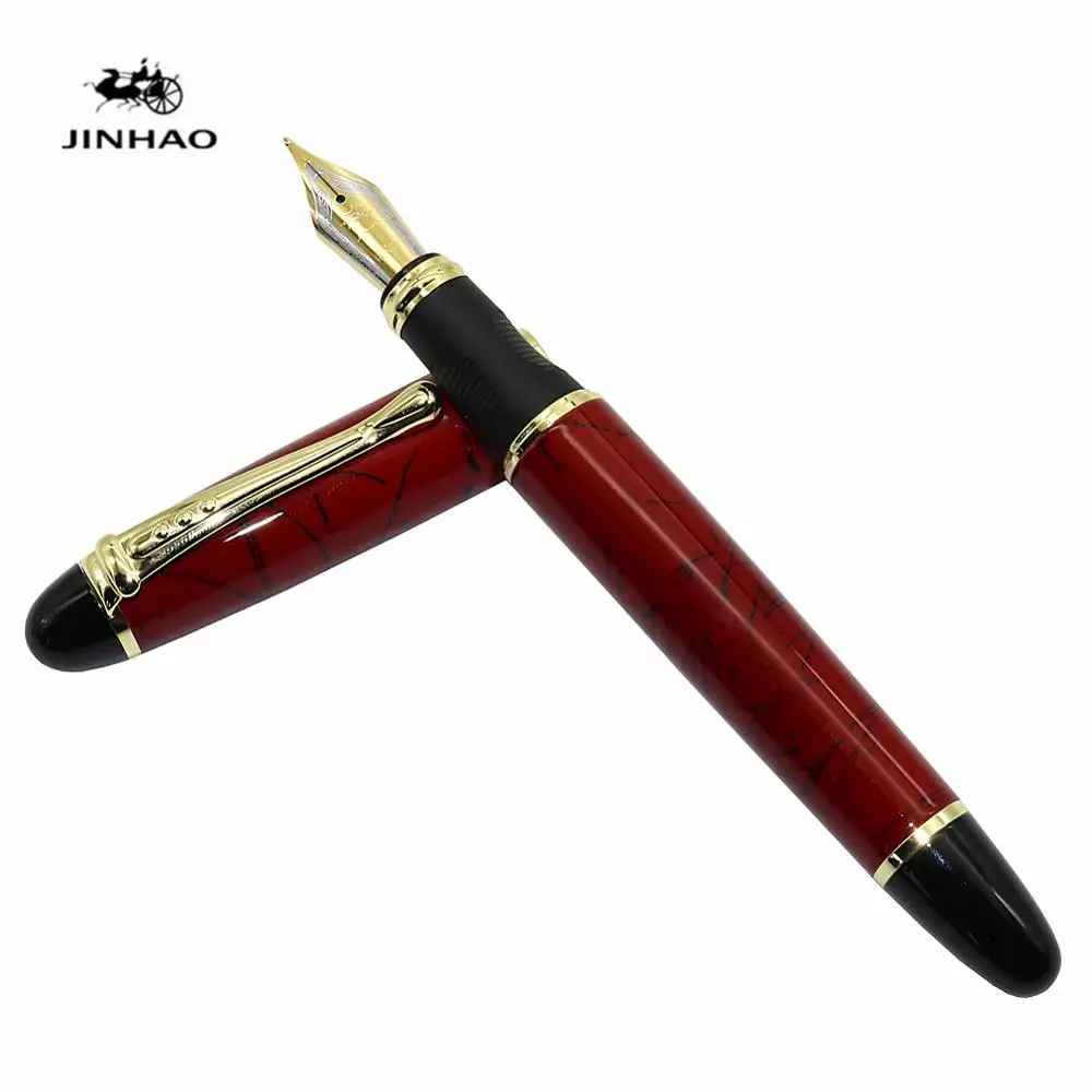 Jinhao X450 самопишущее перо полностью металлический золотой зажим роскошные ручки канцелярские принадлежности для студентов офисные школьные принадлежности - Цвет: dark red