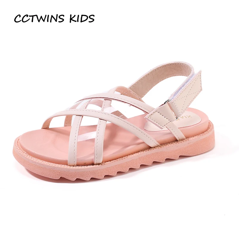 

CCTWINS Kids Shoes 2019 Summer Girls Princess Party Beach Sandals Children White Barefoot Flats Baby Fashion Footwear Shoe BS164