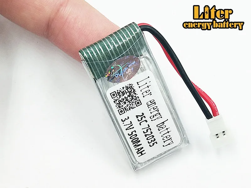3 шт 3,7 V 500 mAh 25C Дрон с перезаряжаемым аккумулятором Lipo Батарея 752035 для Радиоуправляемый Дрон E33 E33C H99W KY101 H31 H6C H98 H107 Quadcopter