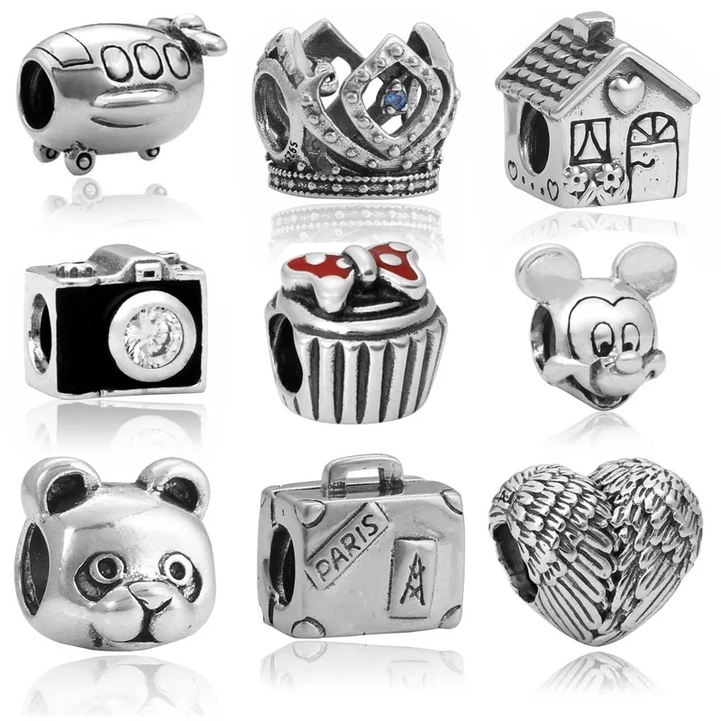 High Quality Enamel With Crystal Camera Charms Beads Fits DIY Style Pandora Charms Bracelets For Women 1 Pcs Free Shipping