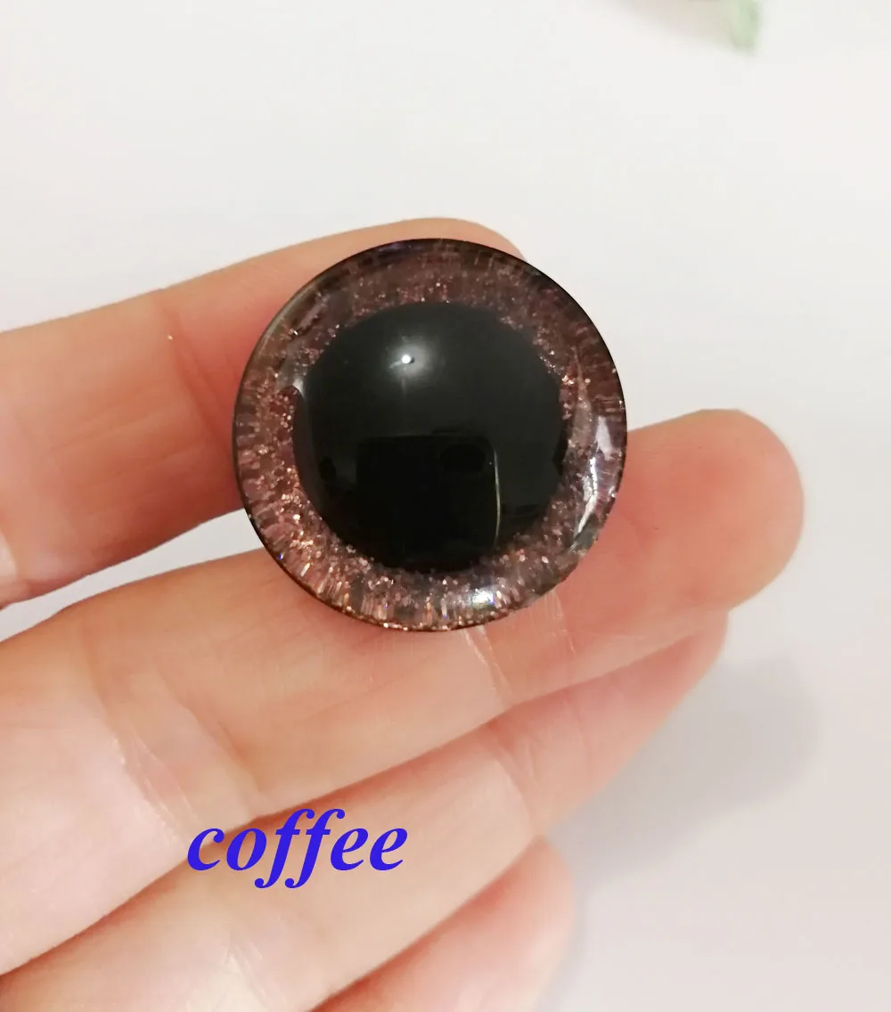 12pcs/lot--new 12mm 14mm 16mm 18mm 20mm 24mm 30mm 35 clear 3D safety toy eyes +glitter Nonwovens+ washer--size & color option-N6 12