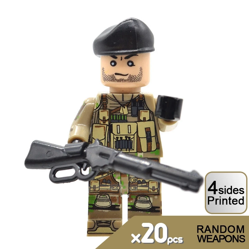 20/50PCs/Lot WW2 Modern US Soldiers Military Army Figures with Weapons Building Blocks Bricks Gifts