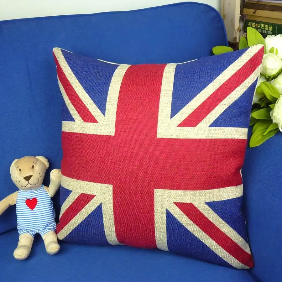 M Word Flag Fluid Pillow National Flag Patchwork Sofa Seat Cushion