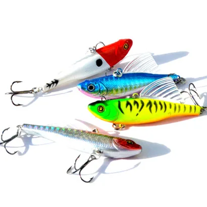 

5pcs 14g 6.5cm winter fishing lure hard bait VIB with lead inside ice sea fishing tackle diving swivel jig wobbler lure