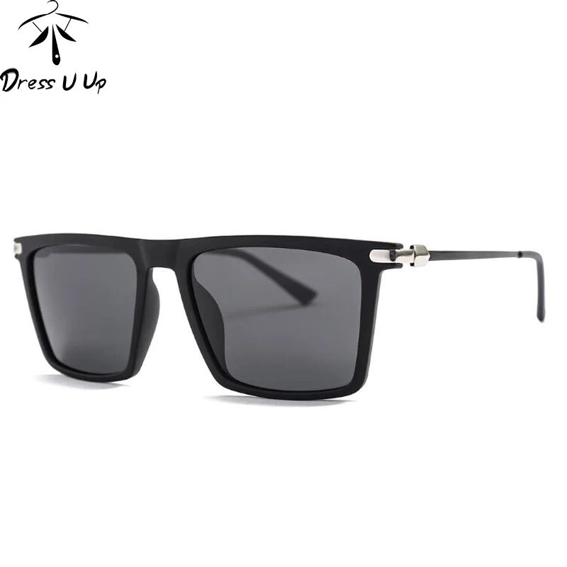 

DRESSUUP Square TR90 Polarized Sunglasses Men Brand Designer Coating Black Sun Glasses Male Gafas De Sol Hombre