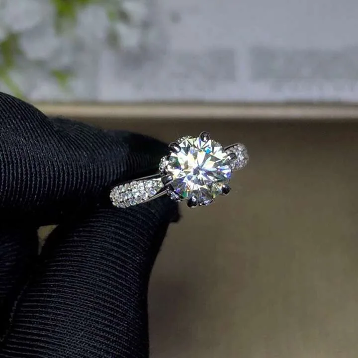 Moissanite, 925 серебряный модный дизайн, сильный огненный цвет, бриллиант, высокая твердость 1.5ct