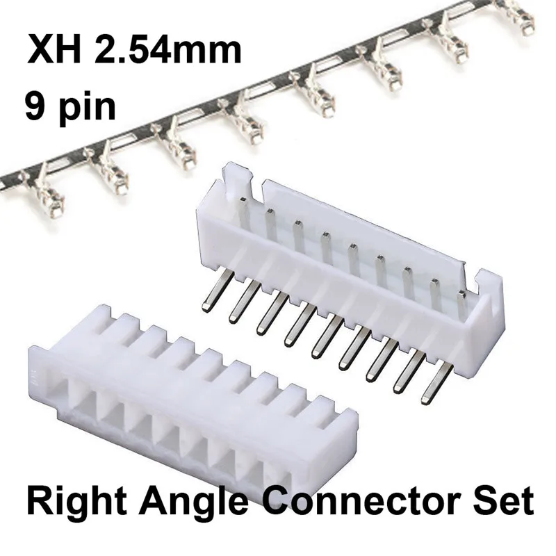 

10sets Micro Mini XH 2.54mm 9pin Connector Plug ( Male, Right Angle Female , Crimps )