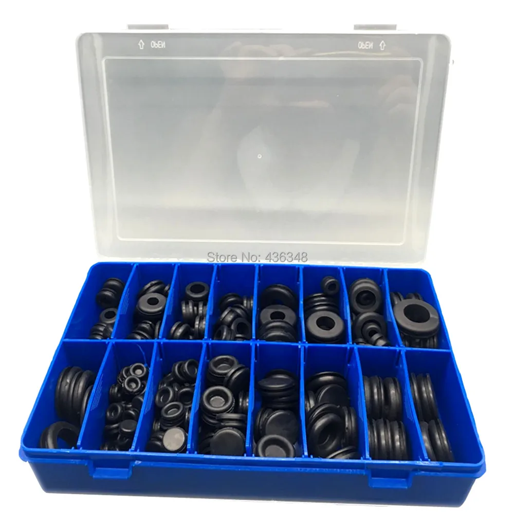 Hot ! 250pcs New Rubber Grommet Hole Plug Set Electrical Wire Wiring