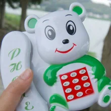 Милые Носки с рисунком медведя из мультика детские, для малышей, музыкальные игрушки телефон возможность петь на Батарея работает развивающие Пластик звучание
