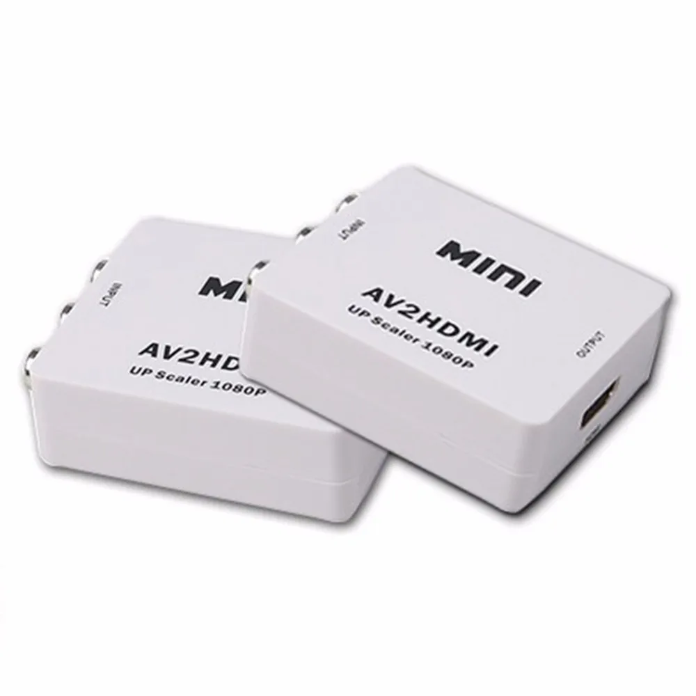 Мини AV к преобразователь видеосигнала HDMI AV2HDMI AV к HDMI 720 p 1080 p Upscaler AV2HDMI адаптер