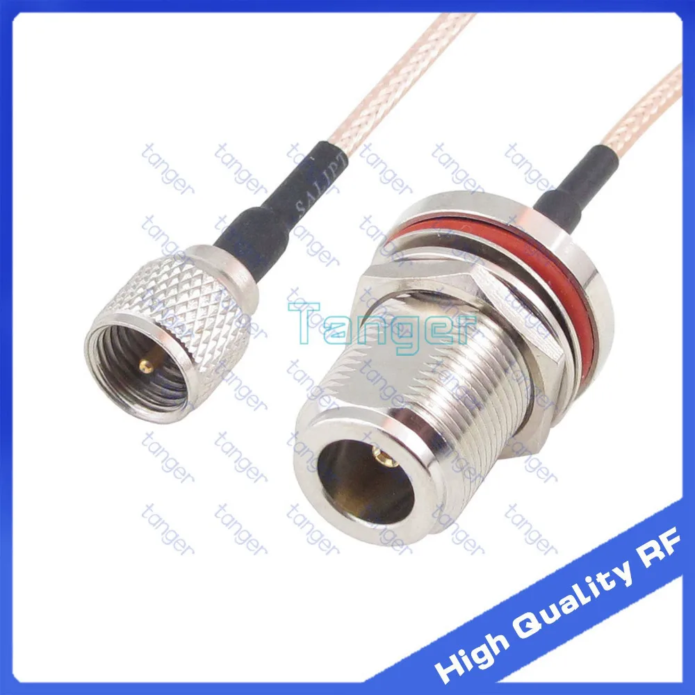 

Mini UHF male plug PL-259 to N female jack waterproof with nut straight with 20cm 8" RG316 RF Coaxial Pigtail cable High Quality
