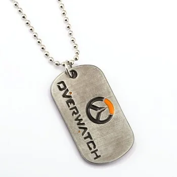 MS Jewelry Overwatch Necklace OW Dog Tag Pendant Men Women Gift Game Accessories