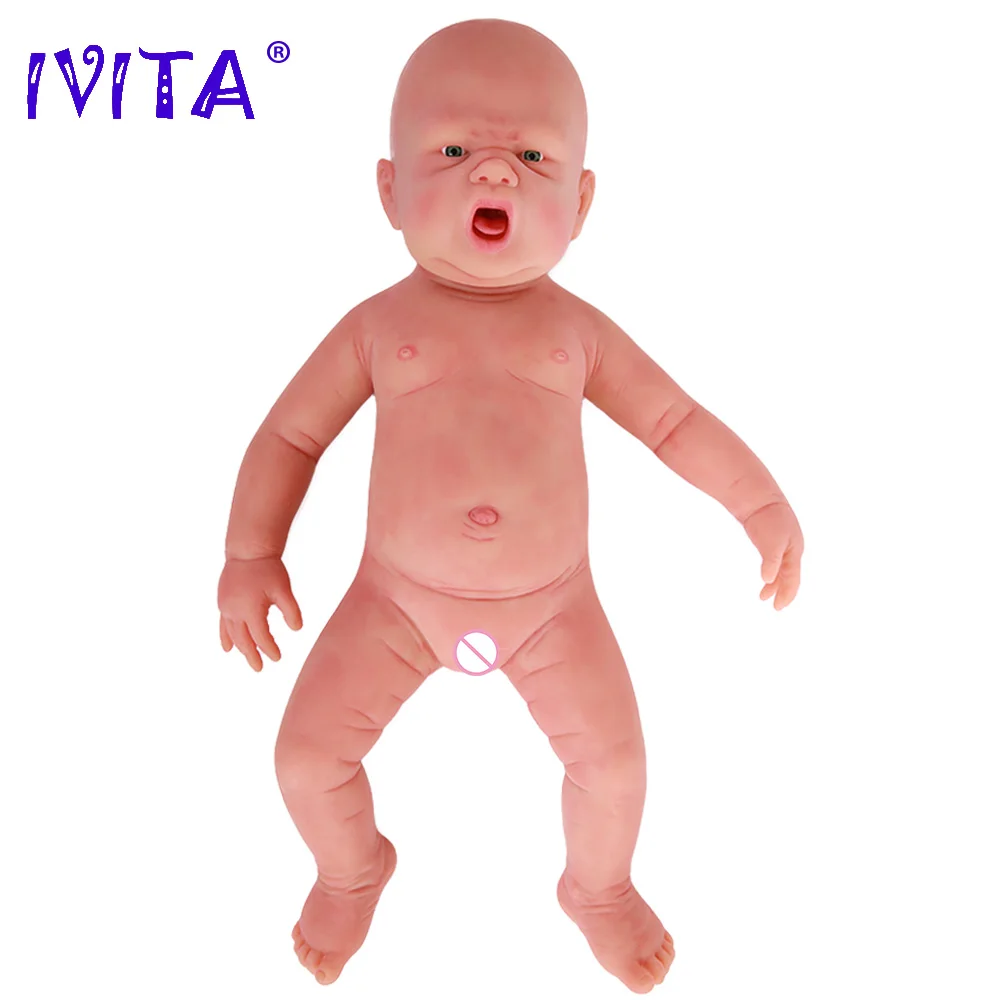 IVITA 18.5/'/' Full Body Soft Silicone Reborn Baby BOY Real Doll Sleeping Baby