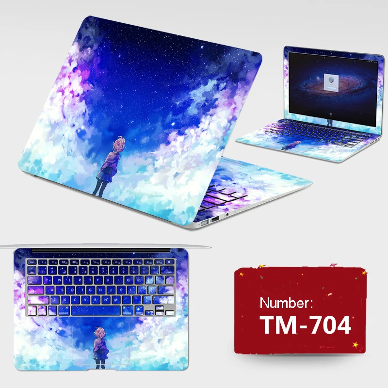 Latest Laptop Stickers Dustproof Notebook PVC Skins Decal ABC Sides+Keys+Key Interstice Stickers For Lenovo Y40 All Cover Case