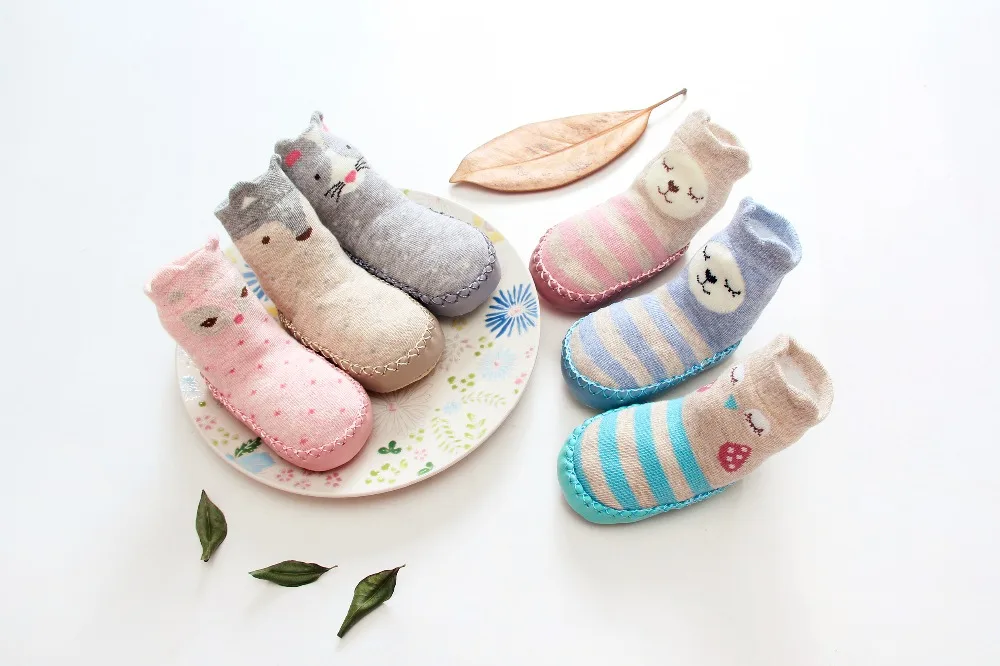 6pairs/lot Cotton Baby Boy socks Rubber Sole Slip resistant Floor Socks