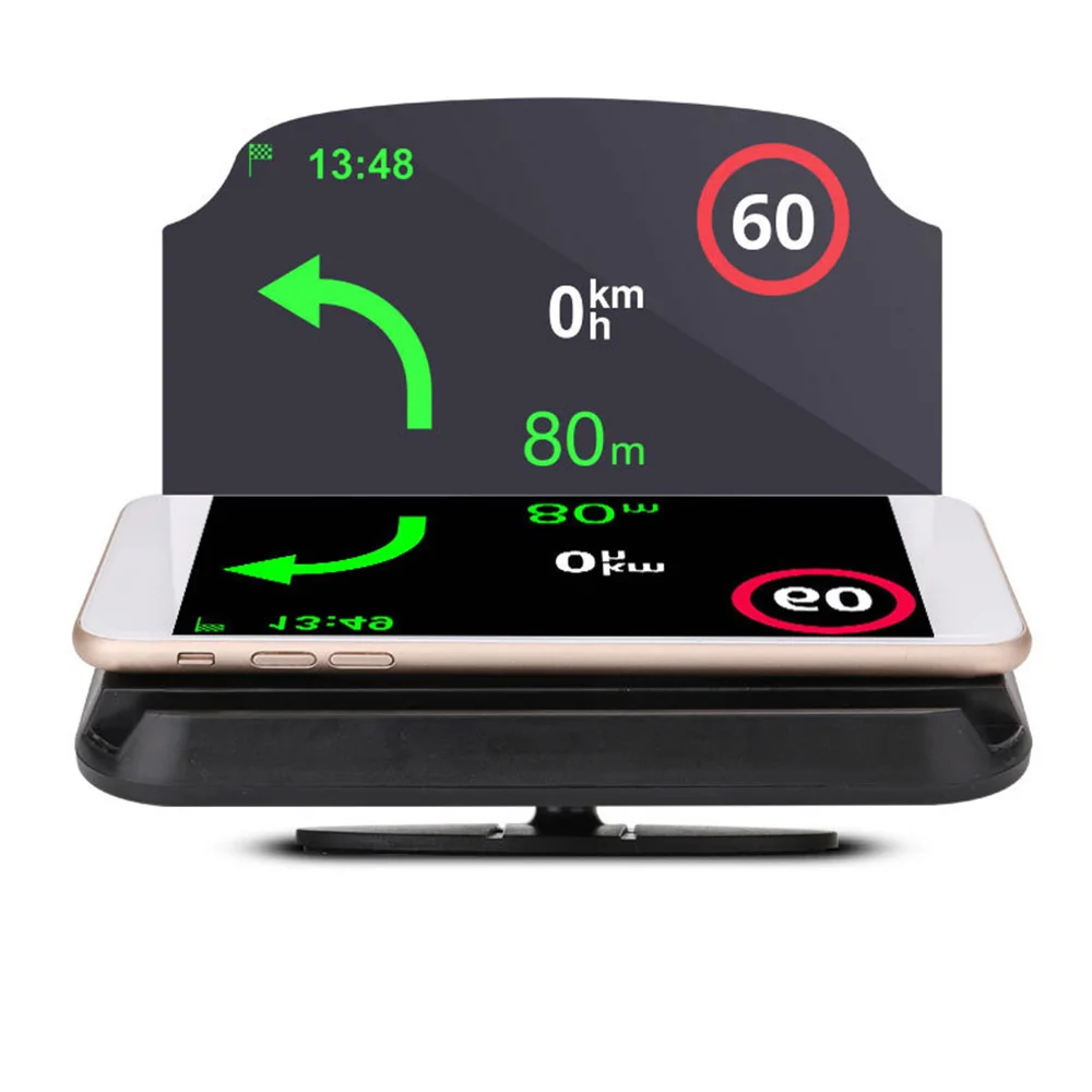 Автомобильные отверстия проектор HUD Head Up универсальный дисплей мобильного телефона Поддержка Multi 6,5 дюймов для iPhone samsung gps