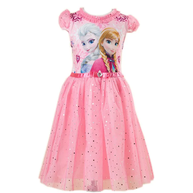 Многоцветный брендовый костюм; платье Анны и Эльзы для маленьких девочек; Свадебные платья принцессы; Детские вечерние платья принцессы Эльзы для костюмированной вечеринки; Vestidos - Цвет: Розовый