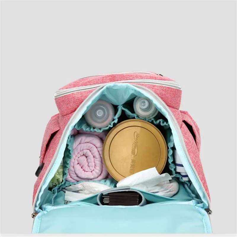 USB Interface MOM Handbags European and American Style High-Capacity Mummy Bag Multi-functional Diaper Bags Stroller Backpack02