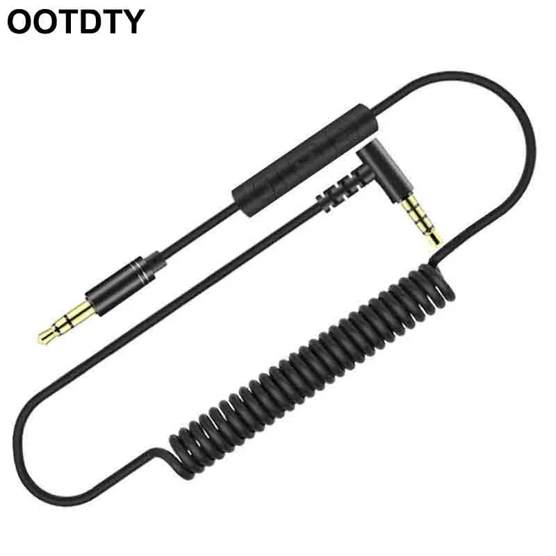 3,5 мм разъем Aux аудио кабель с микрофоном Регулятор громкости стерео гибкий пружинный Шнур для iPhone samsung huawei автомобильные наушники Динамик